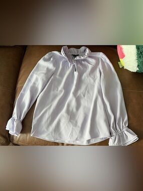 J. Crew Lavender Blouse with Gathered Neckline